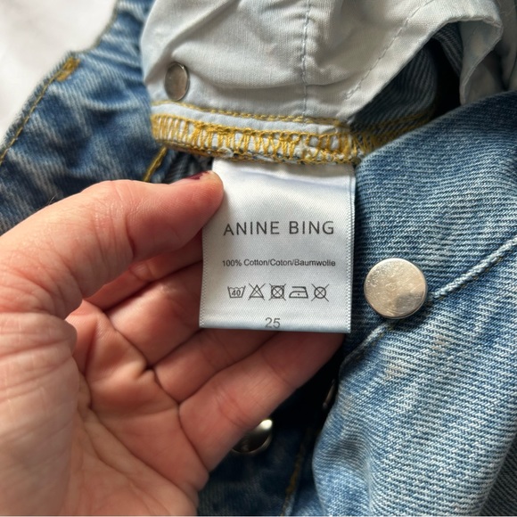 Anine Bing Sz 27 Stella Jeans Cropped Flare Raw Hem Fading Light Blue - Picture 8 of 11